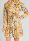Wholesale Women's Mock Neck Floral Print Belted Knee Length Dress - Liuhuamall