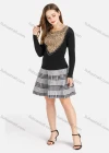 Wholesale Women's Casual Drape Neck Leopard Rhinestone Long Sleeve Top - Liuhuamall