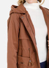 Wholesale Women's Plain Zip Up Drawstring Hooded Coat - Liuhuamall