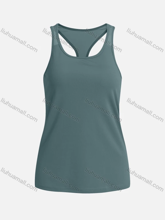 Wholesale Women's Sporty Plain Quick Dry Breathable Mesh Racerback Tank Top