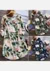 Wholesale Women's Elegant Scoop Neck Scoop Neck Floral Print Knee Length Dress - Liuhuamall