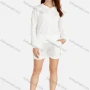 Wholesale Women's Fall Zip Front Track Jacket&Shorts Jogging Set preview