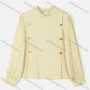 Wholesale Women's Causal Mock Neck Long Sleeve Button Decor Plain Blouse preview