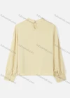 Wholesale Women's Causal Mock Neck Long Sleeve Button Decor Plain Blouse - Liuhuamall