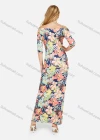 Wholesale Women's Off Shoulder Allover Floral Print 3/4 Sleeve Slim Fit Casual Maxi Dress - Liuhuamall