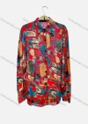 Wholesale Women's Vintage Long Sleeve Abstract Print Button Down Shirts - Liuhuamall