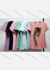 Wholesale Women's Casual Crew Neck Short Sleeve Animal Graphic Slim Fit T-shirt - Liuhuamall