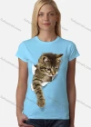 Wholesale Women's Casual Crew Neck Short Sleeve Animal Graphic Slim Fit T-shirt - Liuhuamall