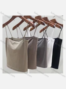Wholesale Women's Casual Plain Crop High Stretchy Cami Top, LIUHUA CLOTHING WHOLESALE