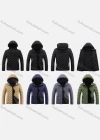 Wholesale Men's Casual Double-sided Hooded Striped Zipper Striped Chevron Puffer Jacket - Liuhuamall