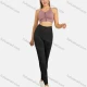 Wholesale Women's Athletic Plain Breathable Stretchy Zip Sporty Bra 2-piece Set 2# Clothing Wholesale Market Liuhua