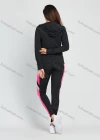Wholesale Women's Athletic Colorblock Hood Zipper Jacket Workout 3 Piece Set - Liuhuamall