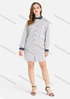 Wholesale Women's Casual Striped Long Sleeve Button Down Short Shirt Dress - Liuhuamall