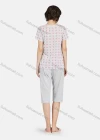 Wholesale Women's Polka Dot Button Front Short Sleeve Tops & Plain Knee Length Pants 2 Piece Lounge Pajamas Set A17# - Liuhuamall