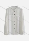Wholesale Women's Elegant Long Sleeve Ruffle Neck Button Down Ruffle Trim Shirts 473526# - Liuhuamall