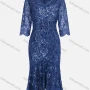 Wholesale Women's Glamorous V Neck Lace Trim Beaded Sequin High Waist Dress DF1306# preview
