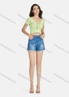 Wholesale Women's Plain Deep V Neck Twist Short Sleeve Crop Blouse 3104# - Liuhuamall