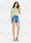 Wholesale Women's Plain Deep V Neck Twist Short Sleeve Crop Blouse 3104# - Liuhuamall