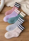 Wholesale Women's Casual Striped Print Mid-calf Socks 10 Pairs - Liuhuamall