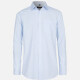 Men's Business Collared Plain Patch Pocket Button Down Curved Hem Long Sleeve Shirt Blue Clothing Wholesale Market -LIUHUA