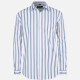 Men's Casual Collared Striped Print Patch Pocket Button Down Long Sleeve Shirt Blue Clothing Wholesale Market -LIUHUA