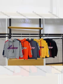 Wholesale Boys Two Tone Stripes Sleeves Letters Print Graphic Hoodies, LIUHUA CLOTHING WHOLESALE