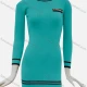 Wholesale Women's Elegant Crew Neck Chain Deco Long Sleeve Knitted Short Dress 110# A699# Clothing Wholesale Market Liuhua