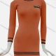 Wholesale Women's Elegant Crew Neck Chain Deco Long Sleeve Knitted Short Dress 110# A710# Clothing Wholesale Market Liuhua