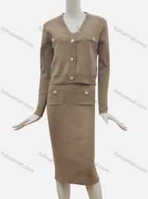 Wholesale Women's Elegant Plain Cardigan & Pencil Skirt 2-Piece Set 112#, LIUHUA CLOTHING WHOLESALE