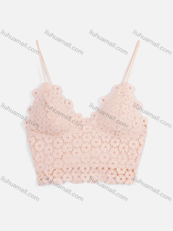 Wholesale Women's Sexy Plain Guipure Lace Camisoles With Built-in Bra