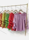 Wholesale Women's Causal Off Shoulder Layered Sleeve Plain Blouse - Liuhuamall