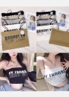 Wholesale Women's Casual Letter Print Spaghetti Straps Crop Cami Top - Liuhuamall