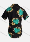 Wholesale Women's Vintage Short Sleeve Floral Pattern Button Down Shirt 23061# - Liuhuamall