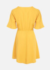 Wholesale Women's Causal V-Neck Trumpet Sleeve Button Pleated Dress - Liuhuamall