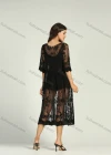 Wholesale Women's Plain Applique Lace Half Sleeve Cover Up Dress - Liuhuamall