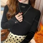 Wholesale Women's Casual Plain High Neck Letter Embroidery Long Sleeve Sweater Tops 8048# preview