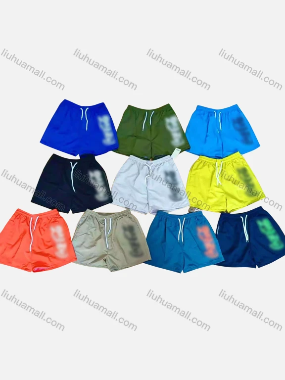 Wholesale Men's Swim Trunks Quick Dry Letter Print Drawstring Beach Shorts