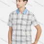 Wholesale Men's Casual Plaid Print Contrast Short Sleeve Patch Pocket Polo Shirts preview