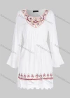 Wholesale Women's Casual Pearl Decor Ruched Lace Trim Scoop Neck Drawstring Long Sleeve Tunic A359# - Liuhuamall