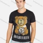 Wholesale Men's Rhinestone Bear Graphic Round Neck Slim Fit Casaul Tee preview