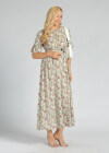 Wholesale Women's Casual Floral Painting Button Belted Maxi Dress - Liuhuamall