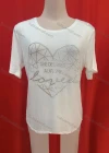 Wholesale Women's Casual Rhinestone Appliques Round Neck Short Sleeve Tee - Liuhuamall