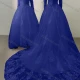 Wholesale Women's Glamorous Sweetheart Short Sleeeve Sequin Lace Up Back Appliques Floor Length Wedding Dress 3033-1# Medium Blue Clothing Wholesale Market Liuhua