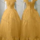 Wholesale Women's Elegant Wedding Sweetheart Cap Sleeve Lace Up Pearl Decor Maxi Bridesmaid Dress 2029# Orange Clothing Wholesale Market Liuhua