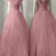 Wholesale Women's Elegant Wedding Sweetheart Cap Sleeve Lace Up Pearl Decor Maxi Bridesmaid Dress 803# Pale Violet Red Clothing Wholesale Market Liuhua