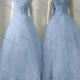 Wholesale Women's Elegant Wedding Sweetheart Cap Sleeve Lace Up Pearl Decor Maxi Bridesmaid Dress 803# Light Blue Clothing Wholesale Market Liuhua