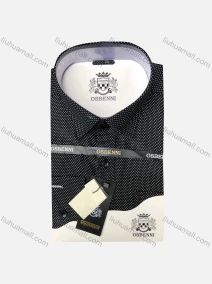 Wholesale Men's Casual Pin Dot Print Long Sleeve Shirt OB003#, LIUHUA CLOTHING WHOLESALE