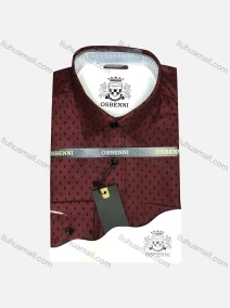 Wholesale Men's Casual Pin Dot Print Long Sleeve Shirt OB004#, LIUHUA CLOTHING WHOLESALE