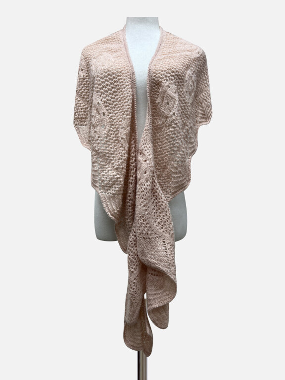 Women's Casual Plain Bat Sleeve Crochet Mid Length Shawl A391#, Clothing Wholesale Market -LIUHUA, All Categories