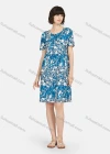 Wholesale Women's Milk Silk Floral Print Round Neck Patchwork Short Sleeve Lounge Soft Nightdress A02# - Liuhuamall